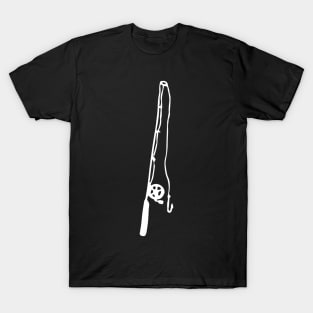 Fishing Pole Doodle White T-Shirt